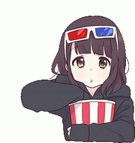 eating popcorn gif|anime eating popcorn gif.